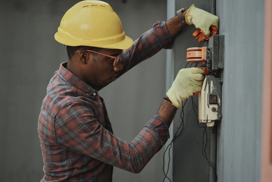 Technician performing repairs